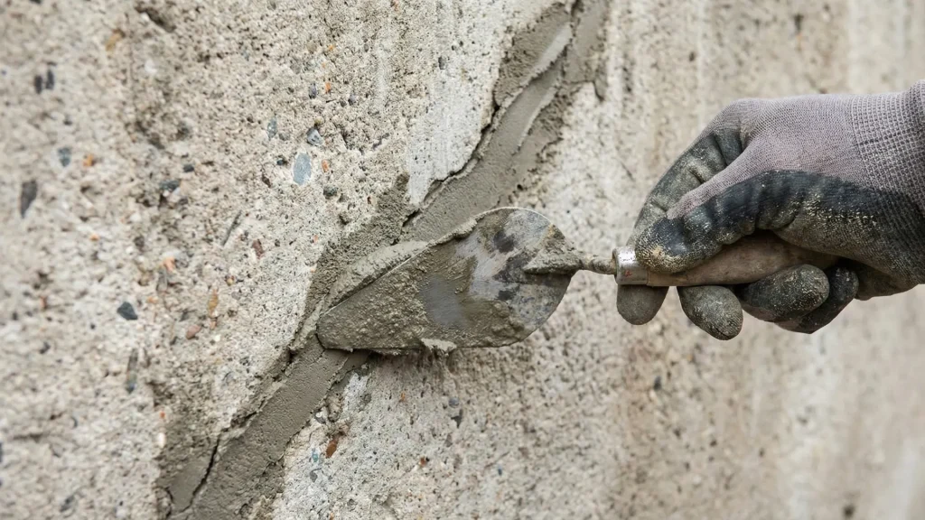 Layanan perbaikan retak dinding, plesteran, dan perkuatan struktur tembok beton oleh jasa renovasi Ideal Kontraktor
